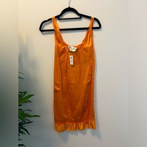 Orange slip dress